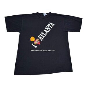 Vintage 90s AllSport I Love Atlanta House of Blues Black‎ Shirt Adult XL